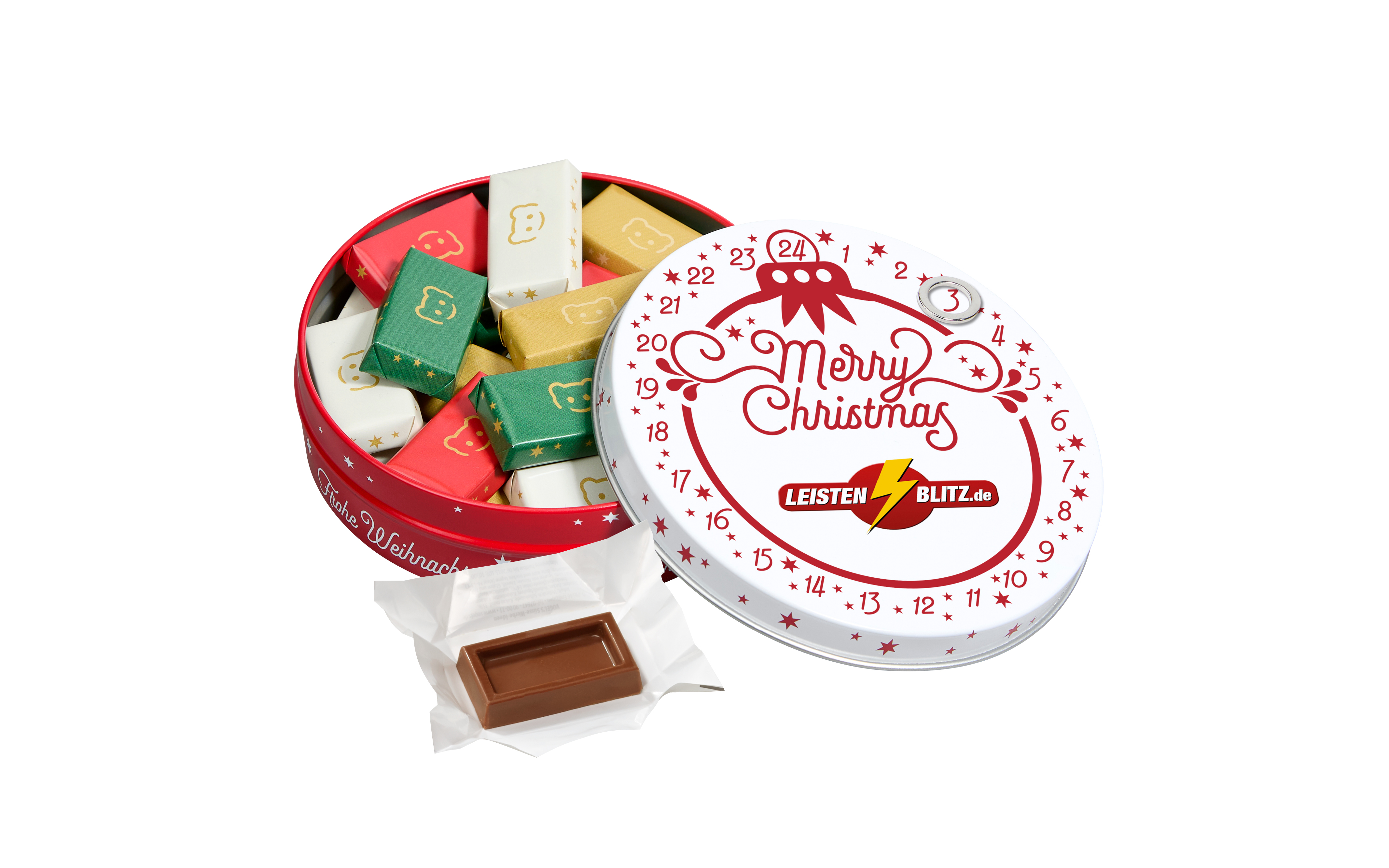 Magnetdosen-Adventskalender Standardmotiv A mit Naps