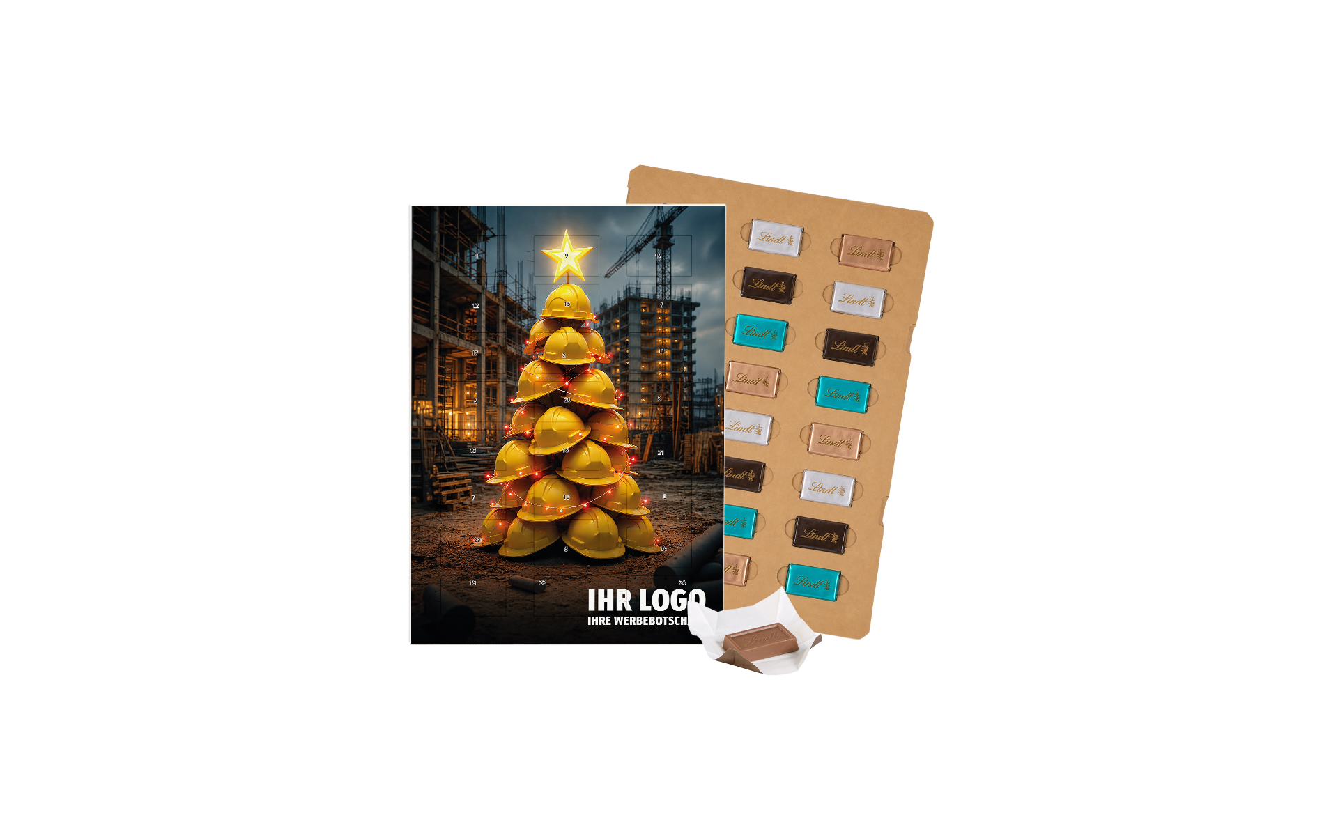 Schoko-Adventskalender Eco Lindt "Auf dem WeihnachtsBAU(M)"