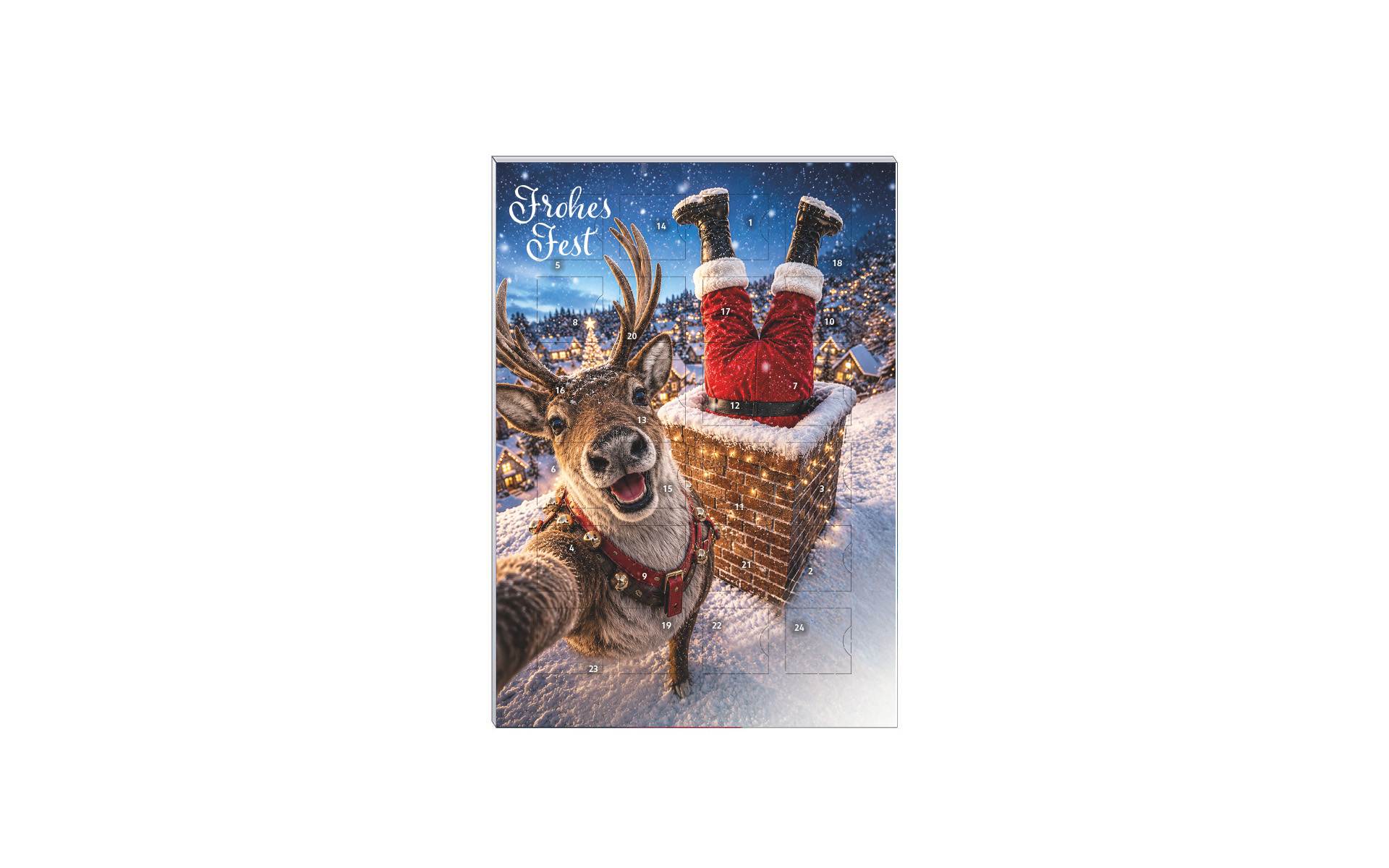 Schoko-Adventskalender A5 "Kopfüber zur Bescherung"
