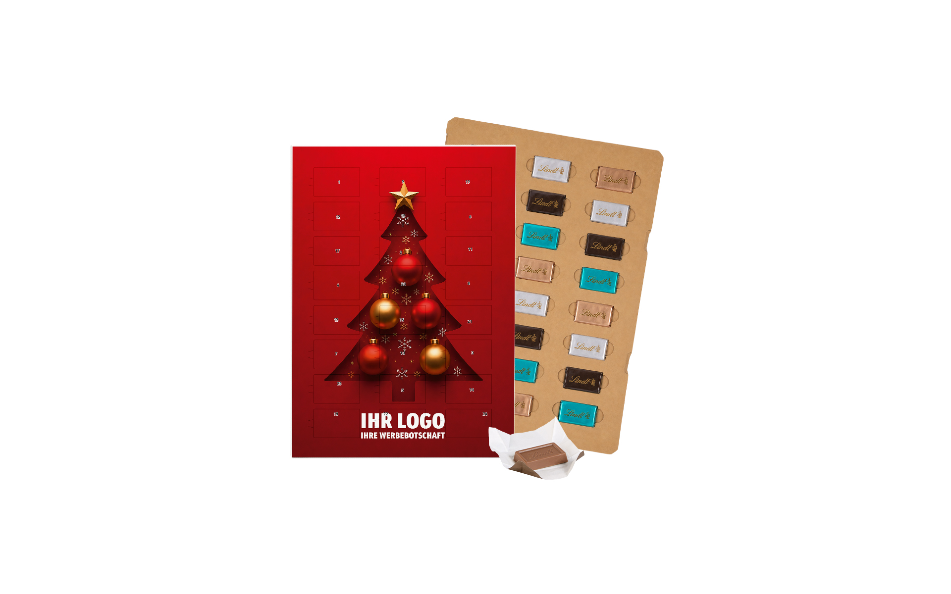 Schoko-Adventskalender Eco Lindt "Roter Festtagszauber"