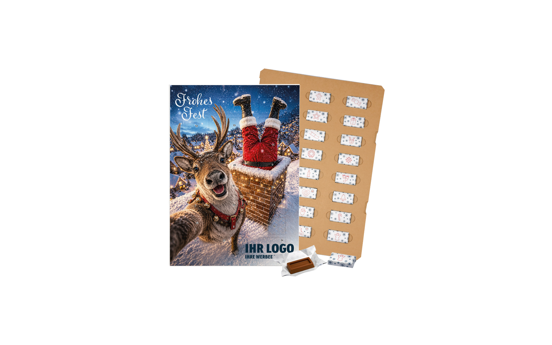 Schoko-Adventskalender Eco "Kopfüber zur Bescherung"