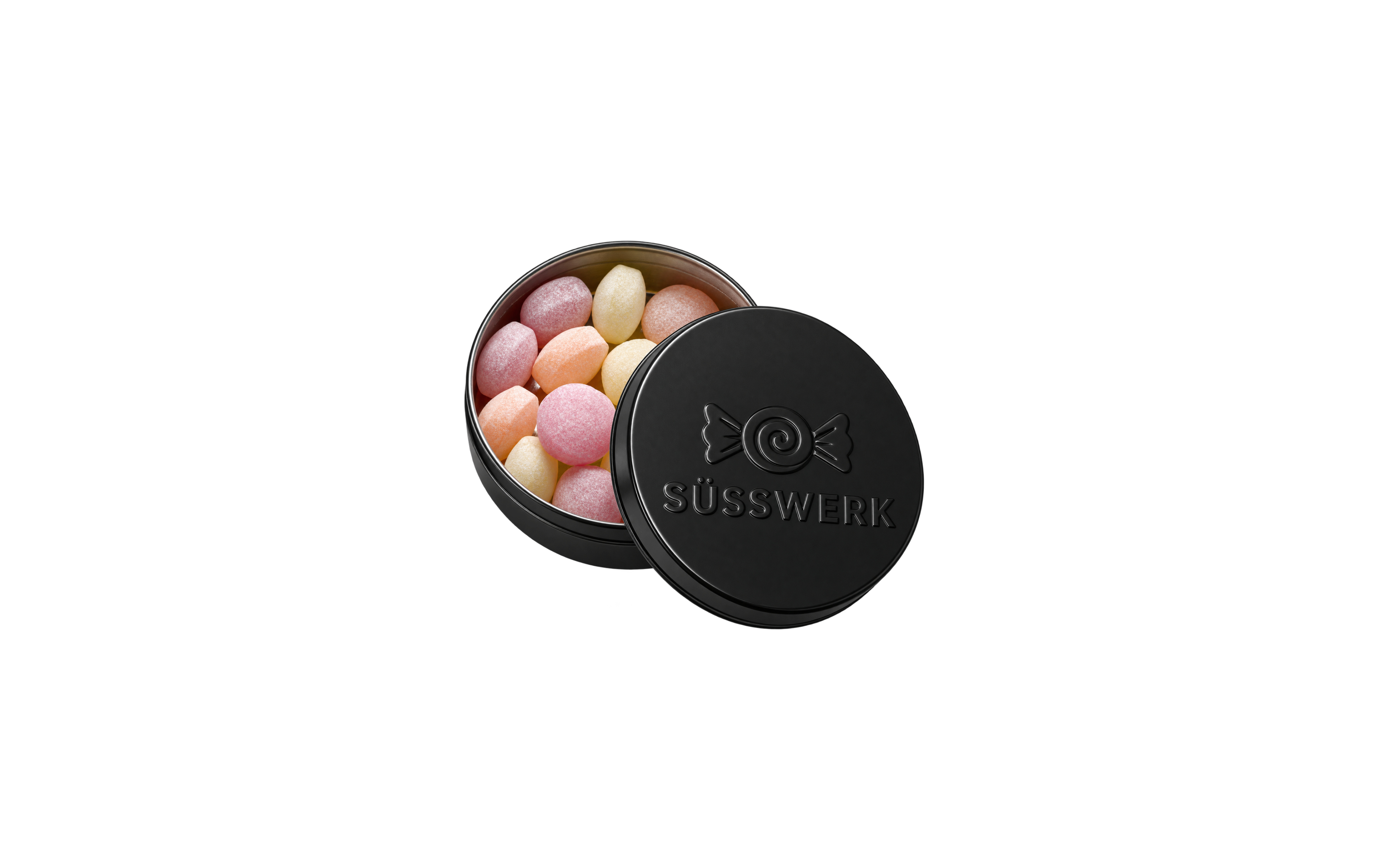 XS-Prägedose "Fruchtbonbons" Schwarz (matt)