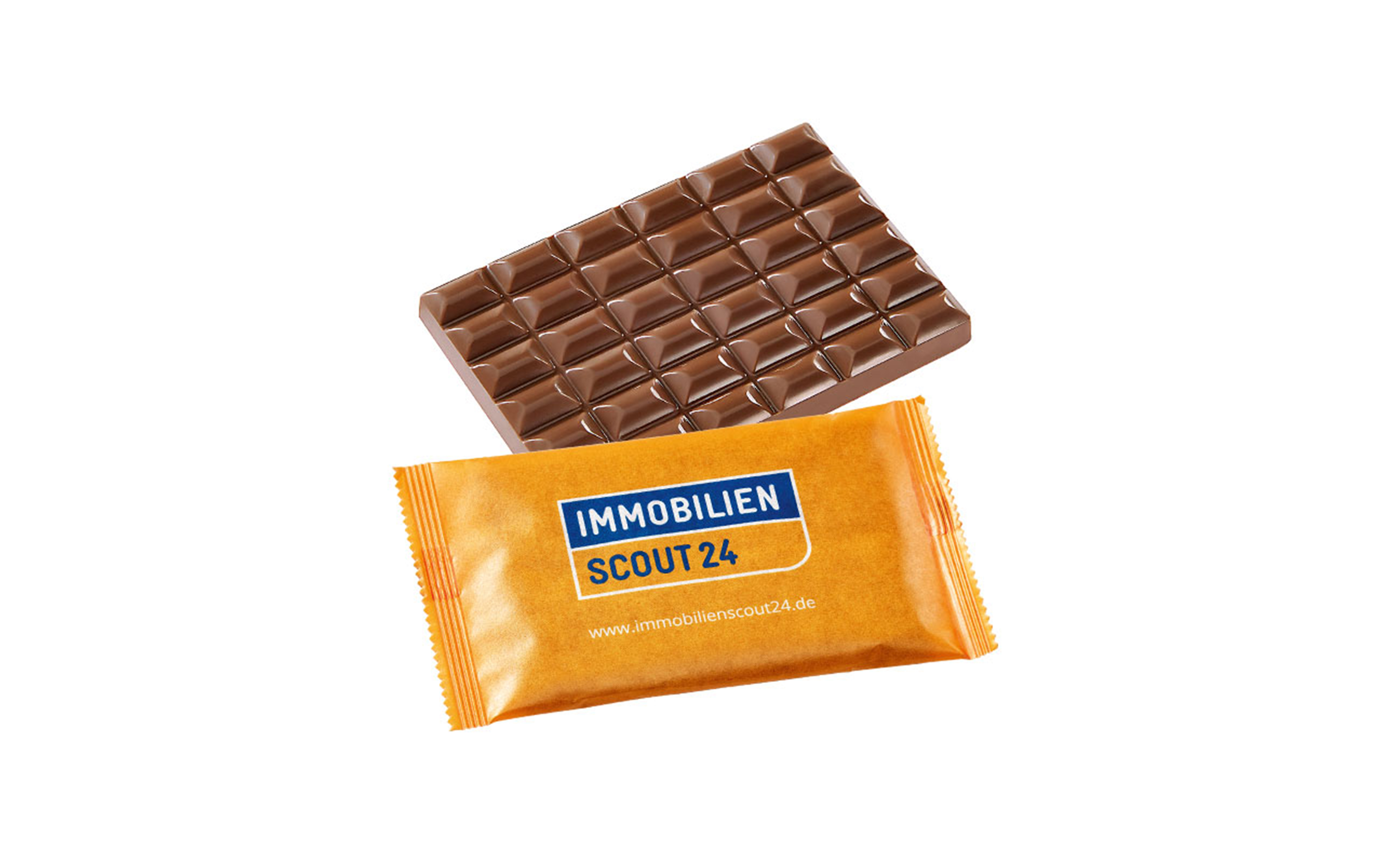 Schokoladentafel 60g im Papier-Flowpack