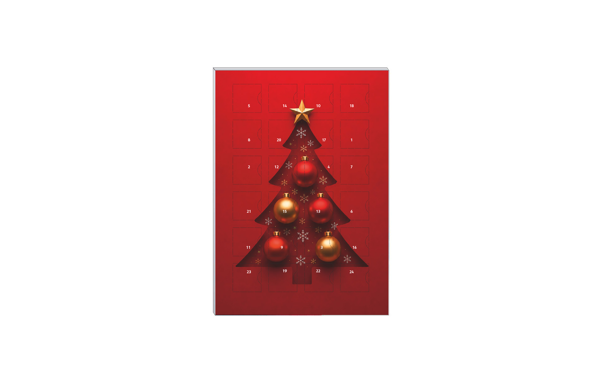 Schoko-Adventskalender A5 "Roter Festtagszauber"