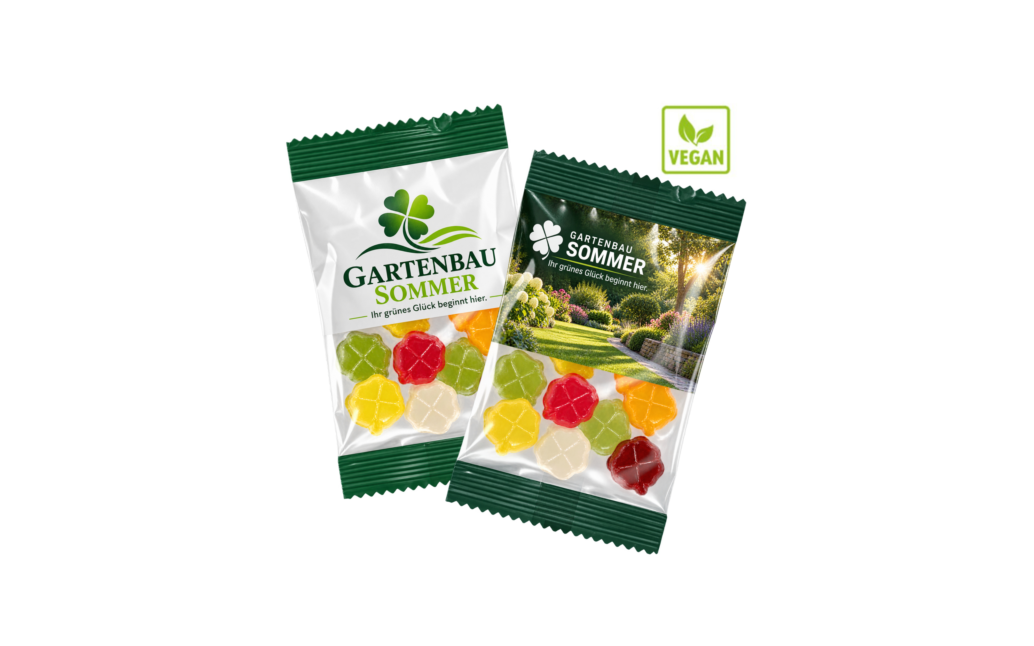 Fruchtgummi-Werbetüte Vegan "Kleeblatt" 15g