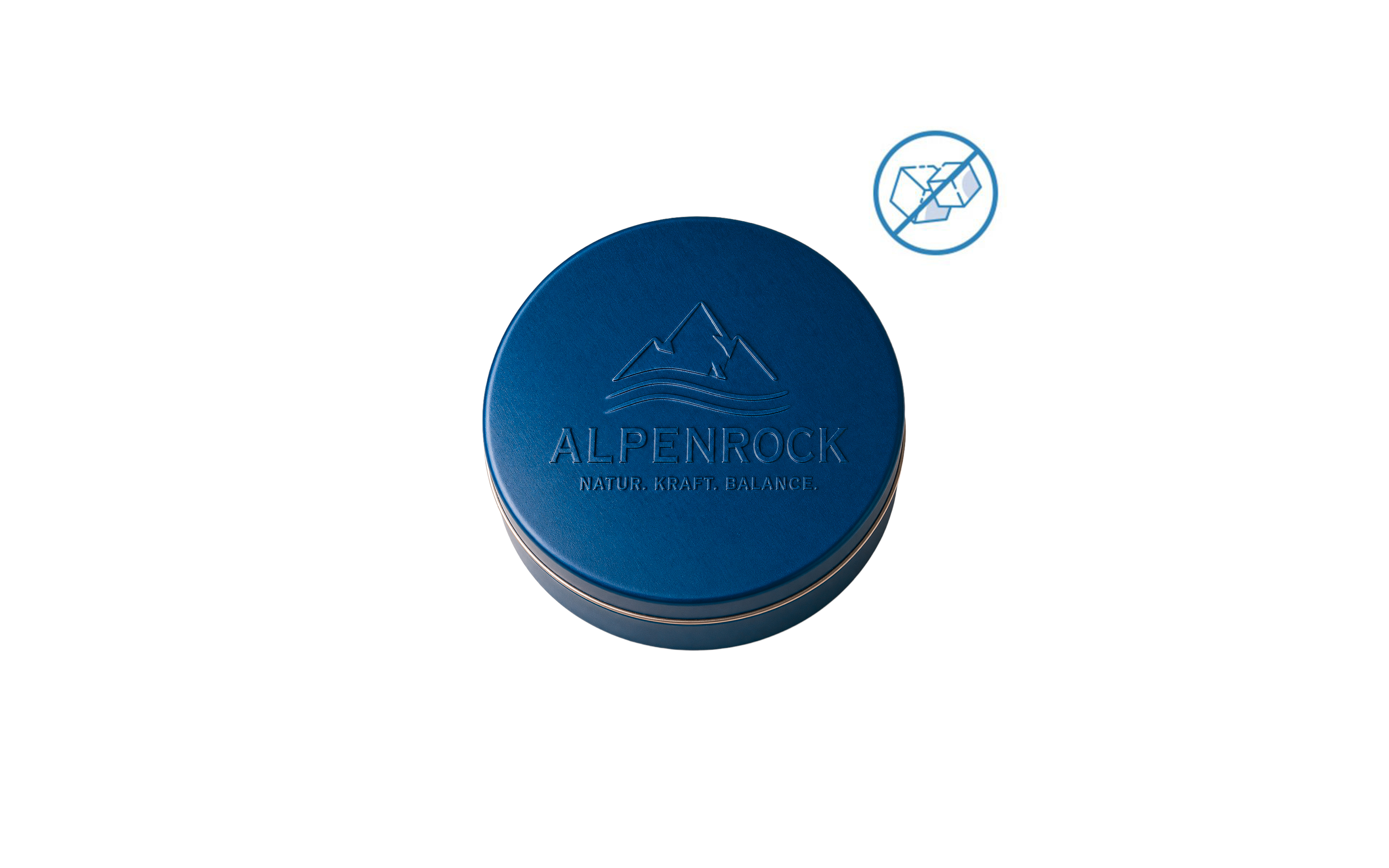 XS-Prägedose "Pfefferminzdragees zuckerfrei" Blau (metallic)