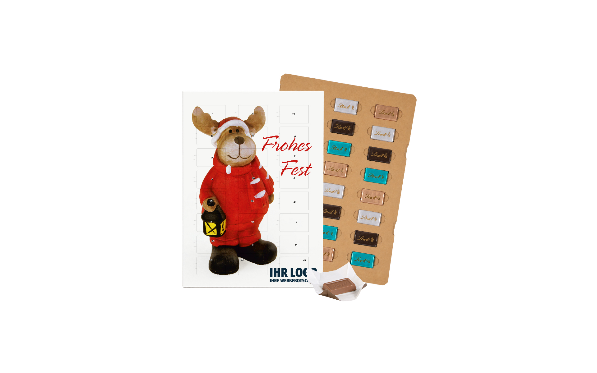 Schoko-Adventskalender Eco Lindt "Weihnachts Elch"