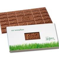 150g Schokoladentafel "Frohe Ostern" im Werbe-Präsentkarton