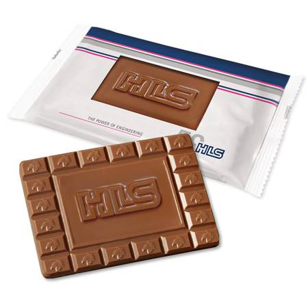 Ihr Schokoladen-Logo gut sichtbar in bedruckter Folie