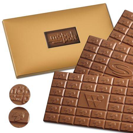 Feinste Vollmilch-Schokolade als hochwertiges Werbepräsent