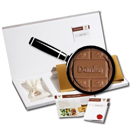 Schokoladen-Präsent "Royal" mit Prägung "Danke" - edle Werbung