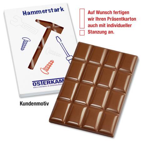 Schokoladentafel 60g im Werbe-Präsentkarton "individuell"