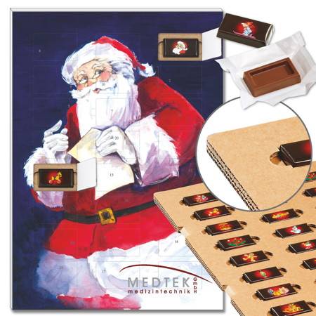 ECO-Adventskalender "Father Christmas" mit Schokoladen-Täfelchen