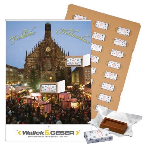 ECO-Adventskalender "Nürnberger Christkindlesmarkt" mit Schokoladen-Täfelchen