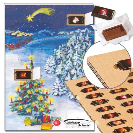 ECO-Adventskalender "Winterlandschaft" mit Schokoladen-Täfelchen