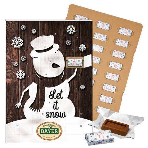 ECO-Adventskalender "Let it Snow" mit Schokoladen-Täfelchen