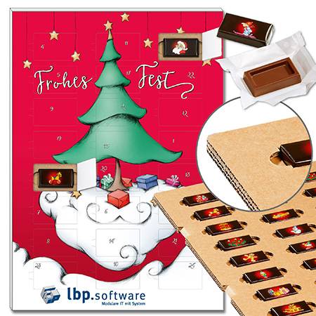 ECO-Adventskalender "Weihnachtstraum" mit Schokoladen-Täfelchen