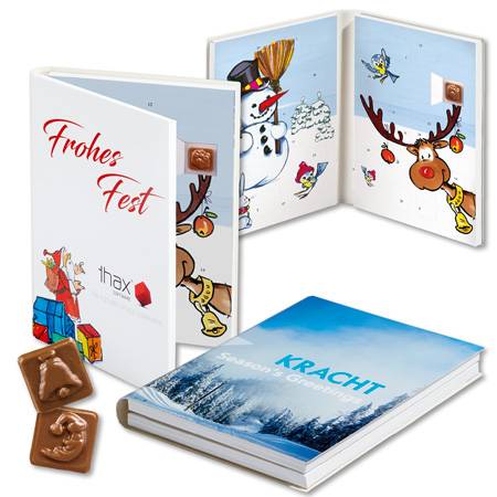Schokoladen-Adventskalender Buch "Schneelandschaft"