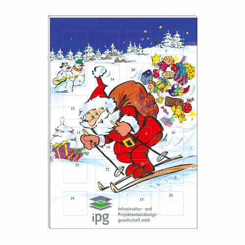 Schoko-Adventskalender Kompakt "Skifahrer"