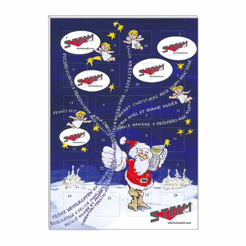 Schoko-Adventskalender Kompakt "Weihnachtsgrüße Streudruck"
