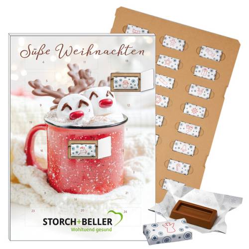 ECO-Adventskalender "Süße Weihnachten" mit Schokoladen-Täfelchen