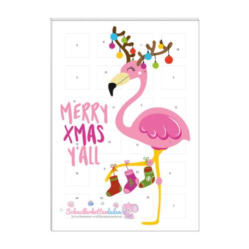 Schoko-Adventskalender Kompakt "Flamingo Xmas"